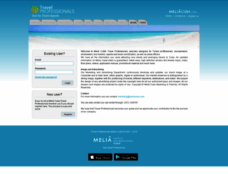 travelprofessionals.meliacuba.com screenshot