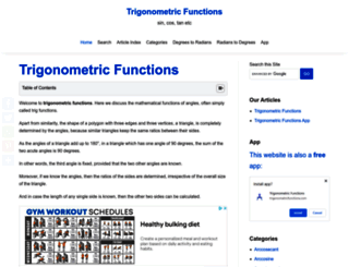 trigonometricfunctions.com screenshot