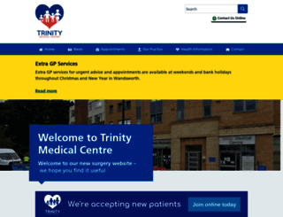 trinitymedicalcentre.co.uk screenshot