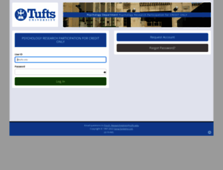tufts.sona-systems.com screenshot