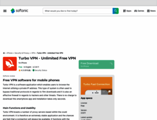 turbo-vpn-unlimited-free-vpn.en.softonic.com screenshot