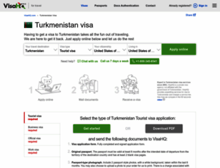 turkmenistan.visahq.com screenshot