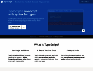 typescriptlang.org screenshot