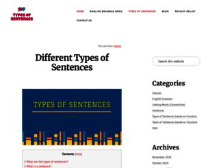typesofsentences.com screenshot