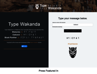 typewakanda.com screenshot