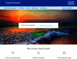 uat.travelguard.com screenshot