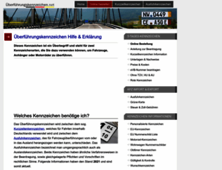 ueberfuehrungskennzeichen.net screenshot