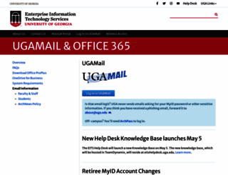 ugamail.uga.edu screenshot