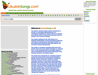 ukulelesongs.com screenshot