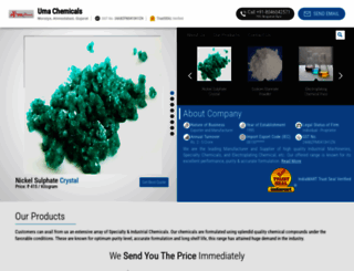 umachemicals.co.in screenshot