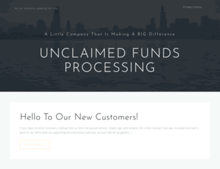 unclaimedfundsprocessing.com screenshot