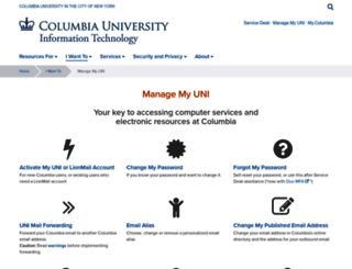 uni.columbia.edu screenshot