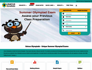 unicusolympiads.com screenshot