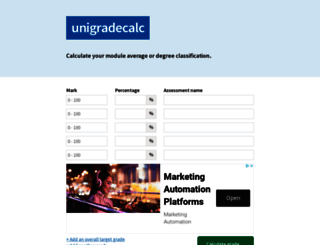 unigradecalc.com screenshot