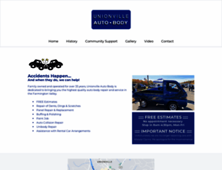 unionvilleautobody.com screenshot