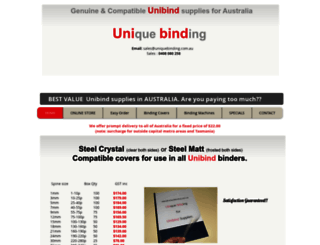 uniquebinding.com.au screenshot