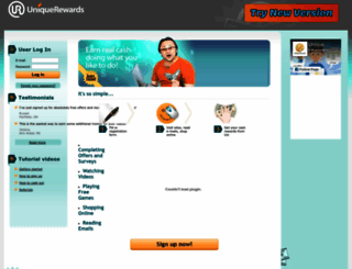 uniquerewards.com screenshot