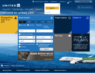 united.com screenshot