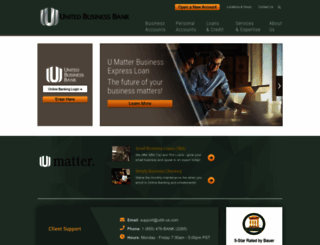 unitedbusinessbank.com screenshot