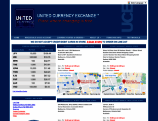 unitedcurrencyexchange.com.au screenshot