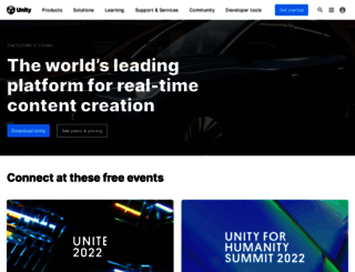 unity.com screenshot