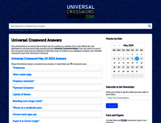 universalcrosswordanswers.com screenshot