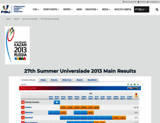universiade2013.sportresult.com screenshot