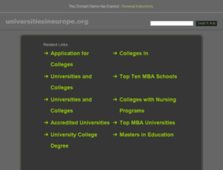 universitiesineurope.org screenshot