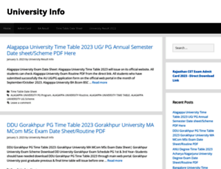 universityresultinfo.in screenshot