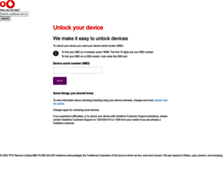 unlock.vodafone.com.au screenshot