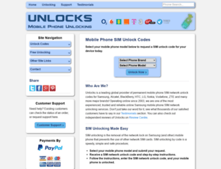 unlocks.co.uk screenshot
