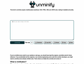unminify.com screenshot