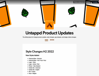 updates.untappd.com screenshot