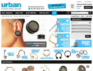 urbanpiercingshop.co.uk screenshot