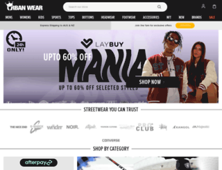 urbanwearonline.com.au screenshot