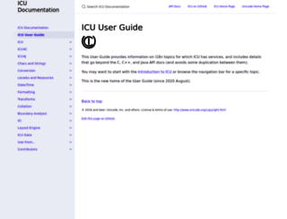 userguide.icu-project.org screenshot