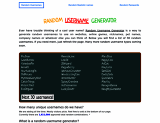 username-generator.com screenshot