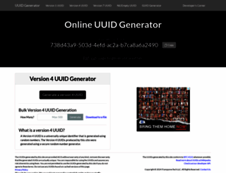 uuidgenerator.net screenshot