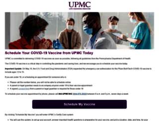 vaccine.upmc.com screenshot