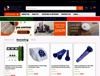 vacuumspares.com.au screenshot