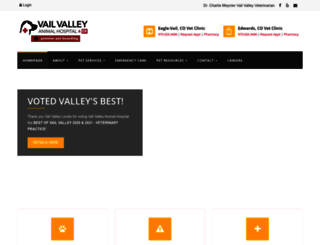 vailvalleyanimalhospital.com screenshot