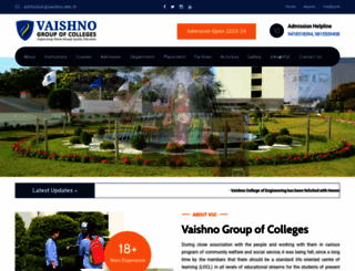 vaishno.edu.in screenshot