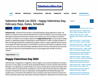 valentinelovedays.com screenshot