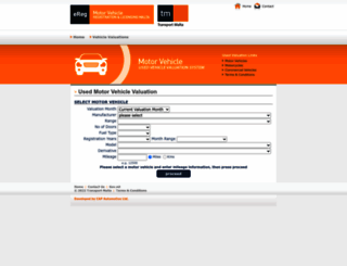 valuation.vehicleregistration.gov.mt screenshot