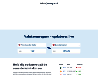 valutaomregner.dk screenshot