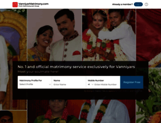 vanniyarmatrimony.com screenshot