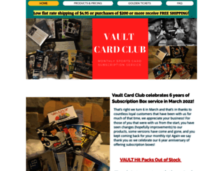 vaultcardclub.com screenshot