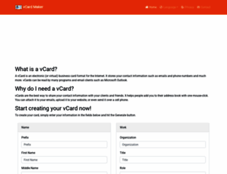 vcardmaker.com screenshot