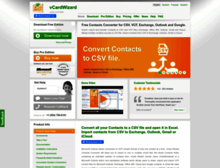 vcardwizard.com screenshot