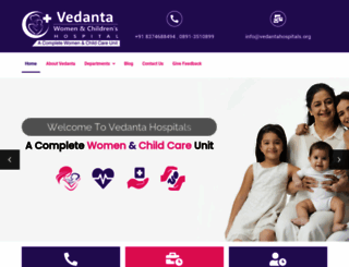 vedantahospitals.org screenshot